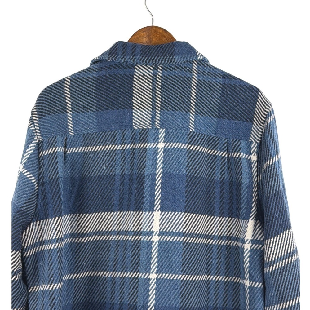 Frye Vintage Indigo Plaid Shirt Jacket Shacket Button Front Mens L NWT - Picture 8 of 15